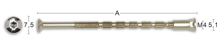 Habo 316 Tryckeskruv 75 x 4 mm, M4, 2-pack